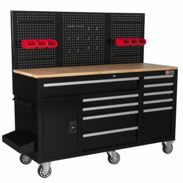 George Tools Mobile Werkbank 157 cm schwarz - bestückt 156-teilig